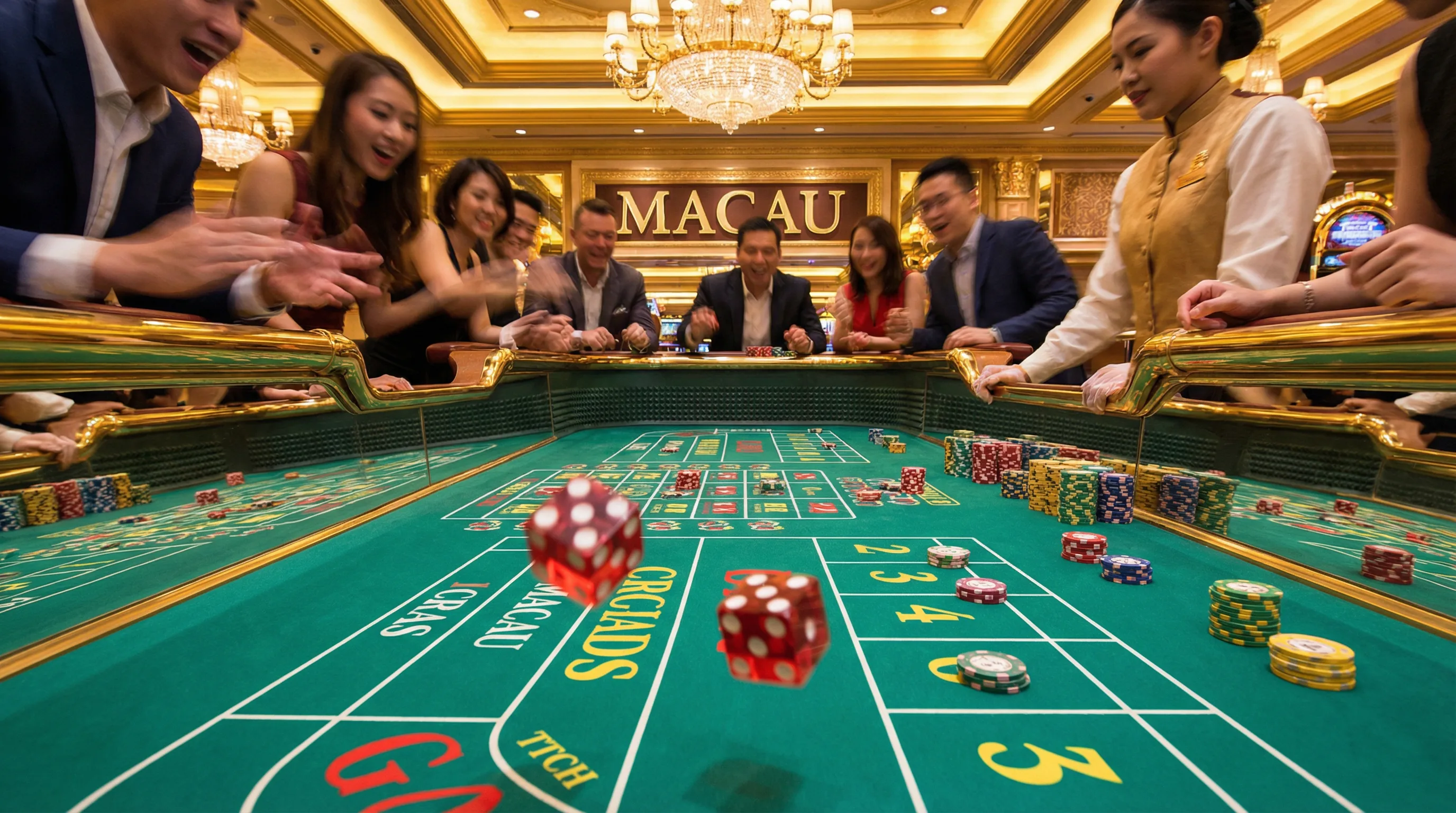 澳门赌场花旗骰游戏桌实景